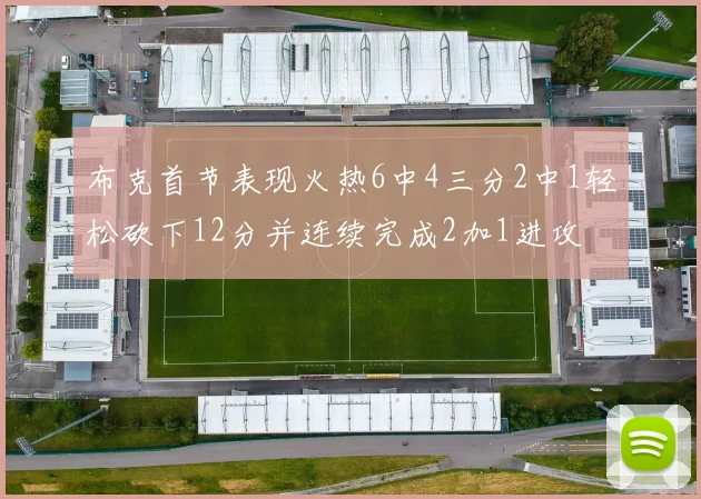 布克首节表现火热6中4三分2中1轻松砍下12分并连续完成2加1进攻